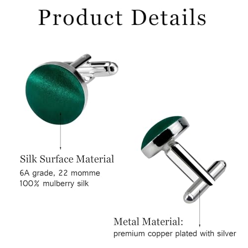 Mancuernillas para hombre de acero y seda 100% miniatura 3