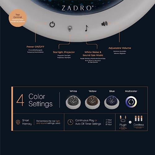 Zadro lámpara de noche LED proyector estrellado gris miniatura 6