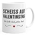 Produktbild MoonWorks Kaffee-Tasse Scheiß auf Valentinstag Ich liebe dich jeden Tag Valentinstagsgeschenk Geschenk für Freund Freundin weiß unisize