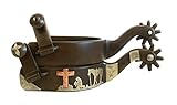 AJ Tack Wholesale Praying Cowboy Cross Western Show Spurs Standing Horse Antique Brown Color Mens