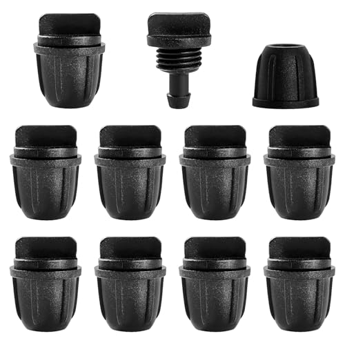 VooGenzek 10 Stücke Bewässerungsarmaturen Endstopfen für 4/7mm Bewässerungsrohr, Tropfschlauchverbinder, Tropfbewässerungsschlauch Stecker, Bewässerung Verbinder, für Garten, Rasen