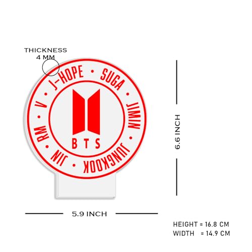 Image of 3D Illusion Gift for BTS Fans | BTS Army Nightlight Gift for Women Girls Girlfriend Teen Girl Friends & Birthday Return Gift | Home Decor Light | Warm White Light & USB Powered