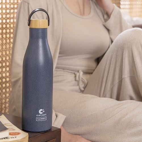 Image of CLAY CRAFT VACBOTT Yeti Double Walled|18 Hours Hot and 24 Hours Cold Vacuum Insulated Flask 850ml|Easy to Carry|Gym Bottle|Home|Kitchen|Hiking|Travel Bottle|BIS Certified|1Year Limited Warranty