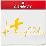 スノーボード ボード ステッカー 板 かっこいい ハート 車 自動車 シルエット シール おしゃれ かわいい 防水 エンブレム アクセサリー ブランド アウトドア グッズ 雑貨 おもしろ_1385 (イエロー)