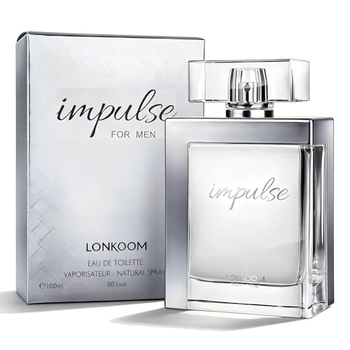 Lonkoom Perfume Masculino Impulse for Men, Eau de Parfum, Fragrância Fresh Woody Floral, Notas de Cassis, Baunilha e Sândalo, 100ml