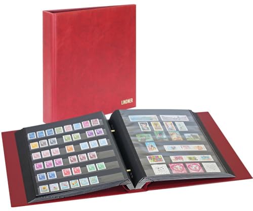 Album à vis pour timbres LINDNER Das Original rouge pour passion salon