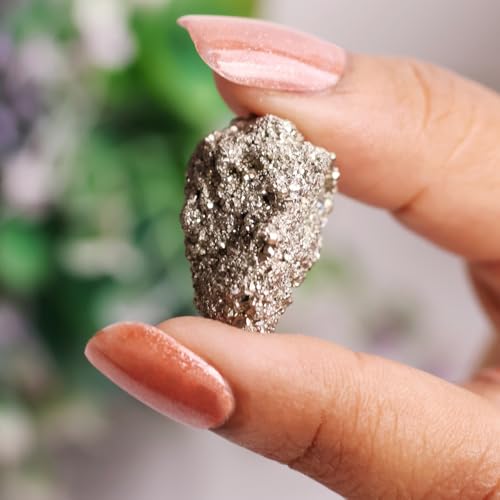 Image of Certified Pyrite Cluster with Authenticity Certificate (40-50 Gm) | Original Pyrite Raw Stone for Wealth, Abundance & Reiki Meditation | Healing Crystal Stone for Vastu Home Decor & Office Desk Decor
