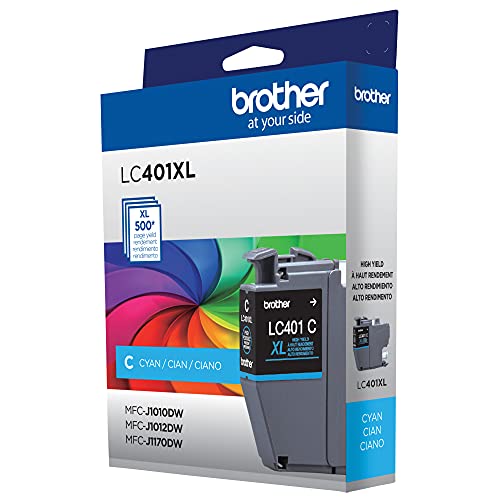 Image of Brother Genuine High Yield Cyan Ink Cartridge, LC401XLCS (Pack of 2)