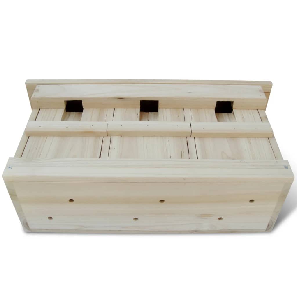 Juego de 2 casetas para gorriones de madera maciza, con 3 cámaras de cría, nido para jardín, 44 x 15,5 x 21,5 cm