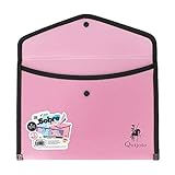 Classeur en plastique avec fermeture bouton Quijote PAPER WORLD - Porte-documents, couleurs pastel, pour l'école ou le bureau - A5 Rose