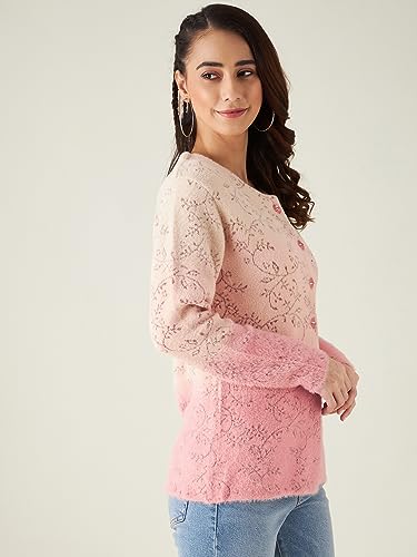 Image of Modeve Floral Print Round Neck Casual Women Sweater||Winterwear||