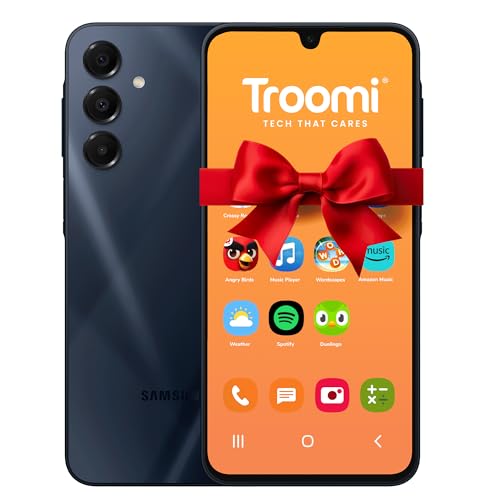 Troomi Phone for Kids and Teens – Galaxy A16 – Parental Controls, GPS Tracking, Text Monitoring & Content Filtering, 10,000+ Apps – Monthly Service and Activation Required
