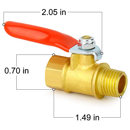 Chillwaves Brass Ball Valve, Air Compressor Ball Valve Shut Off Switch 1/4" Npt Male X 1/4" Npt Female Thread Pipe Fitting(8-Pack) #TOP1