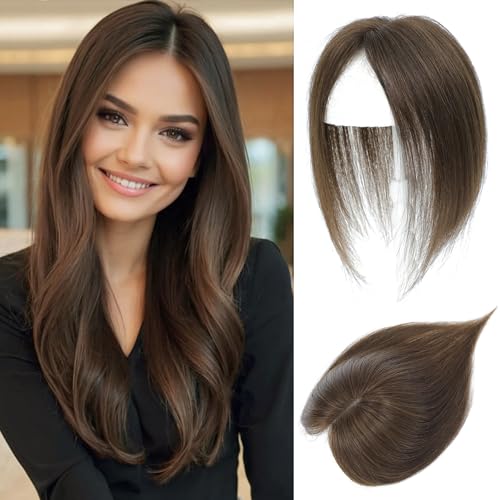 Human Hair Topper 7x10cm Swiss Base Clip-in Topper