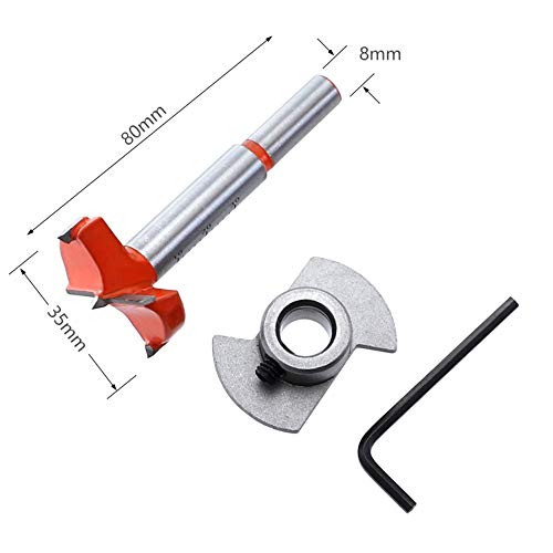 A-XINTONG Gabinetes de porta de 35 mm com broca ajustável Forstner de 35 mm, furador, guia de perfur