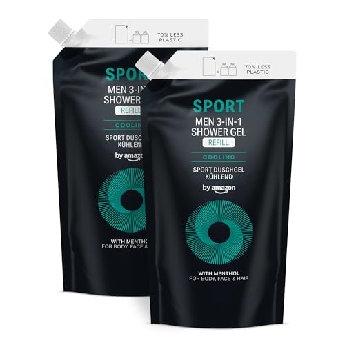 by Amazon Sport 3in1 Duschgel Nachfüllpack, für Herren, 2 x...