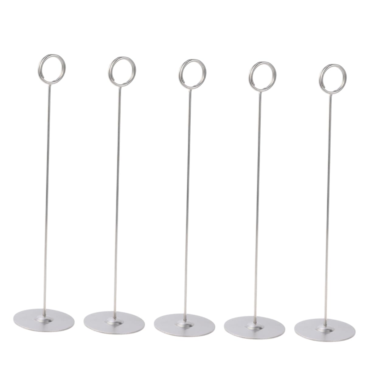 STOBAZA 5pcs Stainless Steel Table Number Holder for Wedding Banquet Restaurant Photo Stand