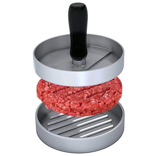 Prensa de hamburguesas de aluminio fundido, para hacer hamburguesas Rodmaie con 2 hojas de papel de hornear, set de prensa de hamburguesas para deliciosas hamburguesas, empanadas, barbacoa
