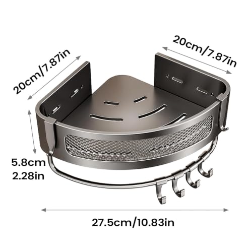 Étagère murale de salle de bain sans perçage triangulaire étanche