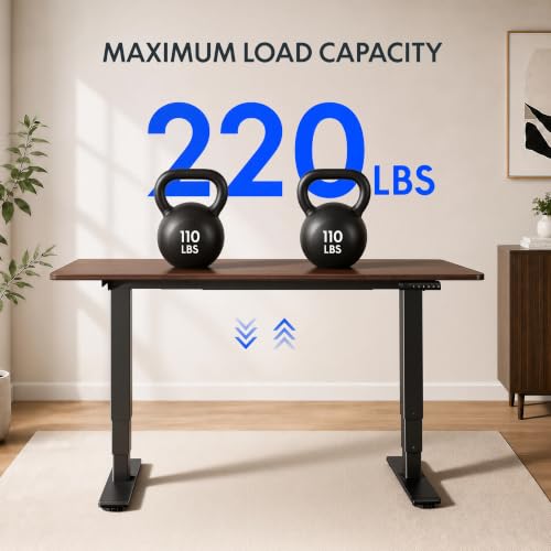 Image of FLEXISPOT E6 Solid Wood Dual Motor 3-Stage Electric Standing Desk, 63 x 30