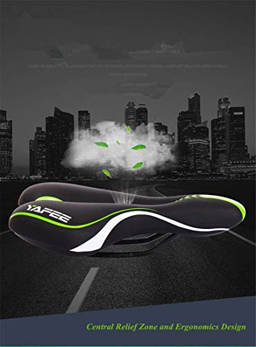 Foir Bike Saddle Mountain Bike Seat Breathable Comfortable Bicycle Seat With Central Relief Zone And Ergonomics Design Fit For Road Bike And Mountain Bike (Green And Black) #TOP4
