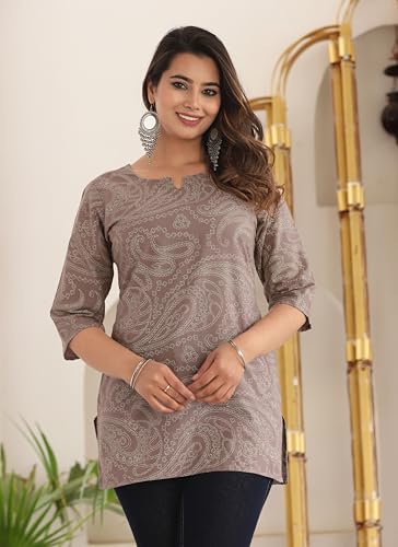 Image of Cotton Printed Short Kurti for Women