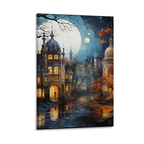 Impression sur toile architecture paysage urbain tableau mural contemporain 12x18