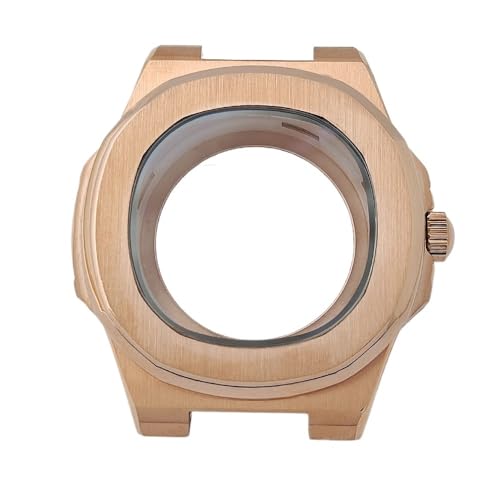 1個 NH35 ケース 39mm ケース メンズ 腕時計アクセサリー ステンレススチールケース サファイアガラス NH36 ムーブメント用 クリアケース(Rose gold)