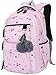 Sac à Dos Femme College Scolaire Sac Toile Sac à Dos Sac École Ado Fille Cartable Collège Sac d'école (Rosa)