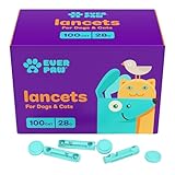 EverPaw Pet Lancets for Diabetes Testing, Glucose Monitoring for Dog & Cat, Extended Needle Glucose Monitor Lancets, Thin 28-Gauge for Medium to Smaller Breed Animals, 100 Count