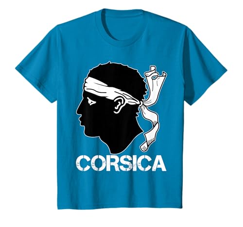 Tête de Maure Corse avec Bandana Blanc Idée Cadeau Corse T-Shirt