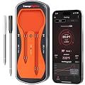 ThermoPro 500ft Wireless Meat Thermometer for Cooking, Long & Short Colored Probes Bluetooth Meat Thermometer for Kitchen Oven Smoker, Rechargeable Meat Probe for Backyard Grill BBQ Gift for Dad