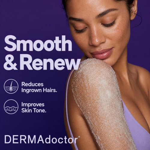Image of DERMAdoctor KP Bump Eraser Body Scrub with 10% AHAs + PHAs for Keratosis Pilaris, Dry, Rough, and Bumpy Skin, Dermatologist Formulated Exfoliating Body Scrub with Glycolic and Lactic acids - 24 oz