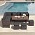 YOCONYO Patio Furniture Set, 7 Pieces Outdoor Dining Sets, All Weather Rattan Conversation Set Outdoor Dining Sectional Sofa with Dining Table, Ottoman (Brown-Drak Grey, B-7 Pieces)