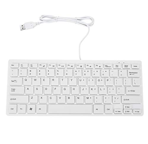 Gaming Keyboard, 20# Super Slim Usb 2.0 Mini Multimedia Wired Keyboard 78 Keys For Pc Laptop Notebook Gaming Keyboard Ergonomic Design Teclado For Desktop, Computer, Pc (Color : White) #TOP4