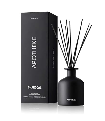 Apotheke Luxury Scented Reed Diffuser for Home, Charcoal - 6.7