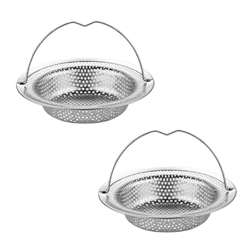 Dreamil Abflusssieb Sieb für Spülbecken 2 Stück Sieb für Spülbecken mit Griff Edelstahl...