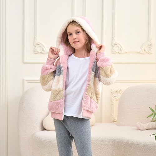 Kids Fleece Jackets Girls Outerwear Boys Fleece Jacket Soft Tops Full Zip up Hoodie Sweatshirt 3-12 Years2