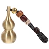 VALICLUD Colgante de Calabaza de Latón Dorado con Cuerda Trenzada, Diseño Tradicional con Boca Pequeña y Vientre Grande, Adecuado para Decoración de Coche y Atraer Prosperidad