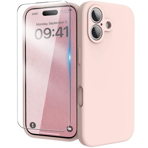 INGIDO for iPhone 17 Case, Liquid Silicone Cover with Camera Protection Anti-Scratch Soft Microfiber Lining Shockproof Protective Phone Case for iPhone 17 6.3", Chalk Pink