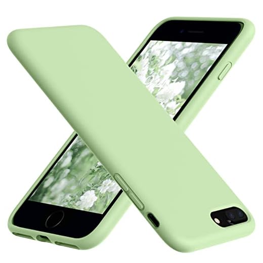 Vooii iPhone 8 Plus Case, iPhone 7 Plus Case, Soft Silicone Gel Rubber Bumper Case Microfiber Lining Hard Shell Shockproof Full-Body Protective Case Cover for iPhone 7 Plus /8 Plus - Matcha