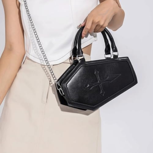 Halloween Purses for Women Cross Coffin Bag Novelty Halloween Coffin Purses Top Handle Crossbody Shoulder Bags3