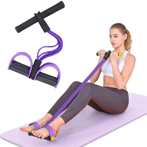 Pedal Widerstandsband, 6-Rohr Elastisches Fitnessbänder, Multifunktionales Spannseil, Expander Fitness Multifunktion, Sit-Ups Resistance Band, Fitnessgeräte Bauchtrainer für Zuhause Yoga (A)