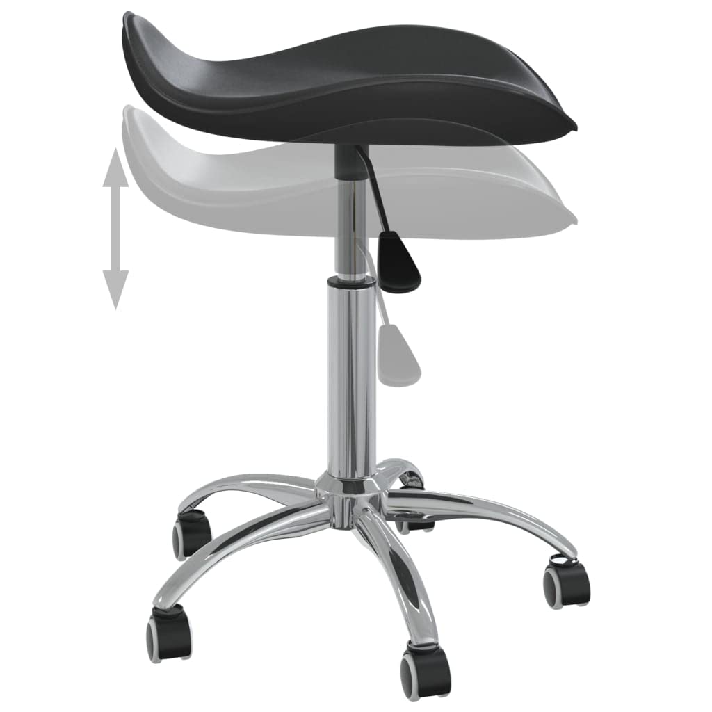 vidaXL Tabouret de Salon et Spa Chaise de Beauté Tabouret de Coiffure Chaise de Travail Réglable Pivotante Intérieur Noir Similicuir