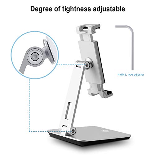 Kabcon Tablet Stand Holder, Tightness Adjustable Multi-Angle Foldable Eye-Level Aluminum Solid Tablets Stands Dock For 4''-14''Tablets/Phone, Ipad Series,Samsung Galaxy Tabs,Kindle Fire,Etc. #TOP2