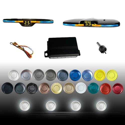 Image of Parking Sensor kit New Feature Rear with Selectable Distance in Feet, Bidirectional Display Options, and Customizable Numeric Orientation and There are 20 Color Probes to Choose from(White)