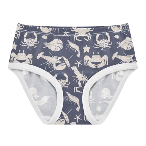 Little Girl Underwear Toddler Panties Kids Undies Lobsters Crabs Soft Cotton Briefs 2T-8Y