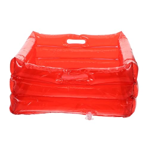 ibasenice Lavabo Plegable para Pies para Exteriores De PVC Color Rojo