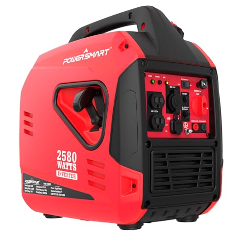 PowerSmart 2580W Portable Inverter Generator, Super Quiet Gas Powered Engine, 79cc 4-Stroke OHV...