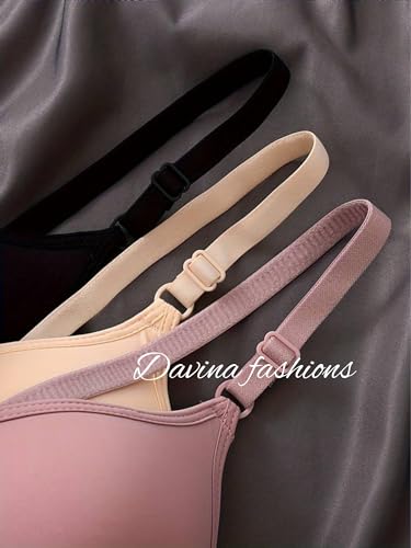 Image of DAVINA FASHIONS Women's & Girl's Cotton Soft Padded Push Up Wire Free Bra (Multi-Mix-Colors) (Pack-of-2) Random Colours as per Availability